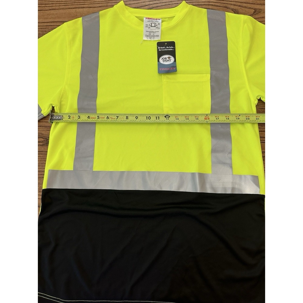 Tingley‎ Men's Type R Class 3 Size Large Long Sleeve Yellow Lime Safety Shirt, - Picture 2 of 4